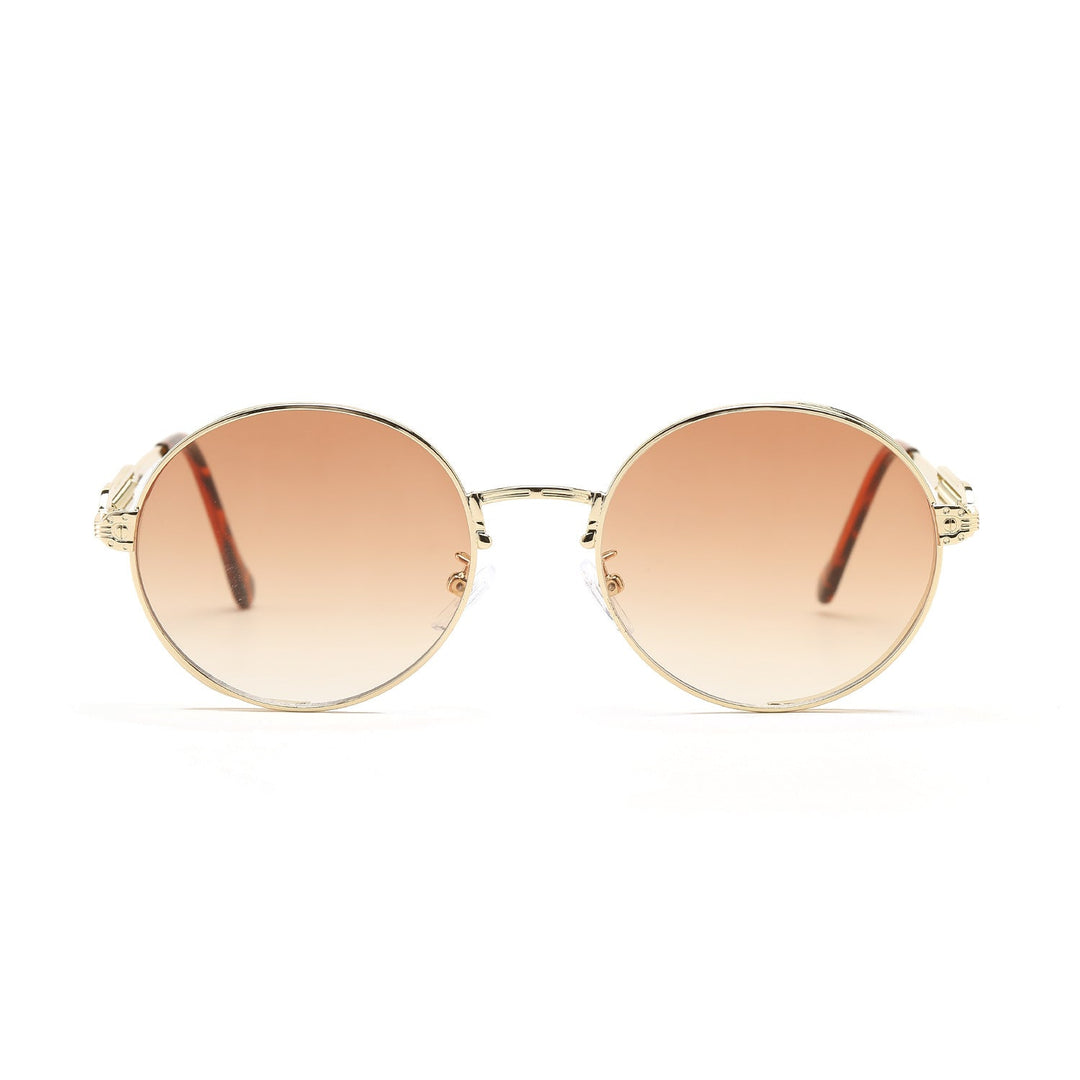 Women's round vintage sunglasses with exclusive metal frame Kalsten
