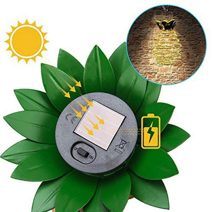 Spiral Hanging Solar LED Lantern With Lotus Canopy And Carrying Handle Kalsten