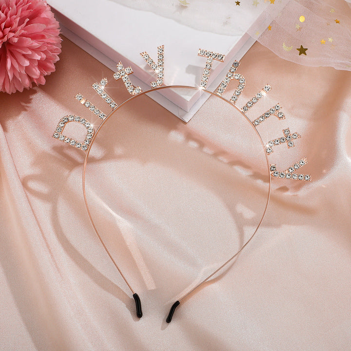 Ladies festive headband with glamour and birthday sash Kalsten