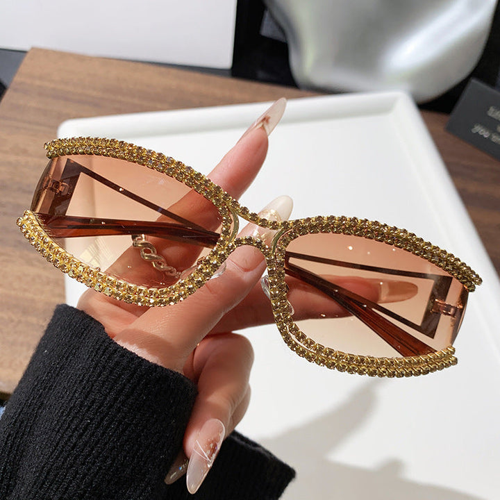 Women Cat-Eye Sunglasses with Sparkling Crystal Frame Kalsten