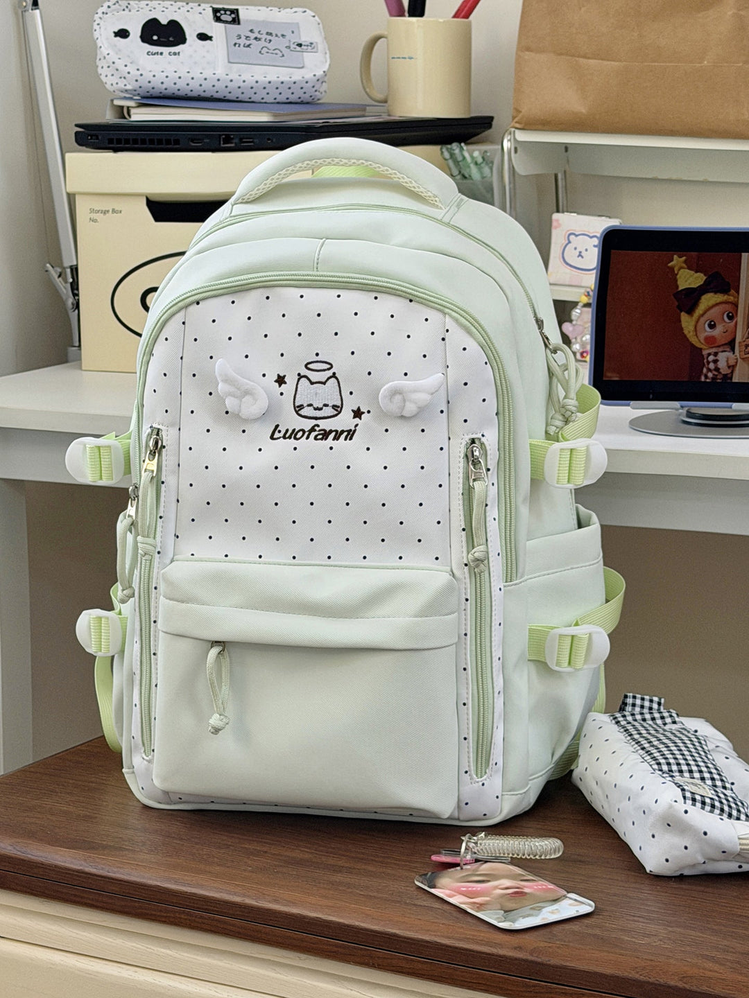 Multi-Functional Polka Dot School Backpack