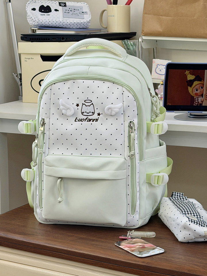 Multi-Functional Polka Dot School Backpack