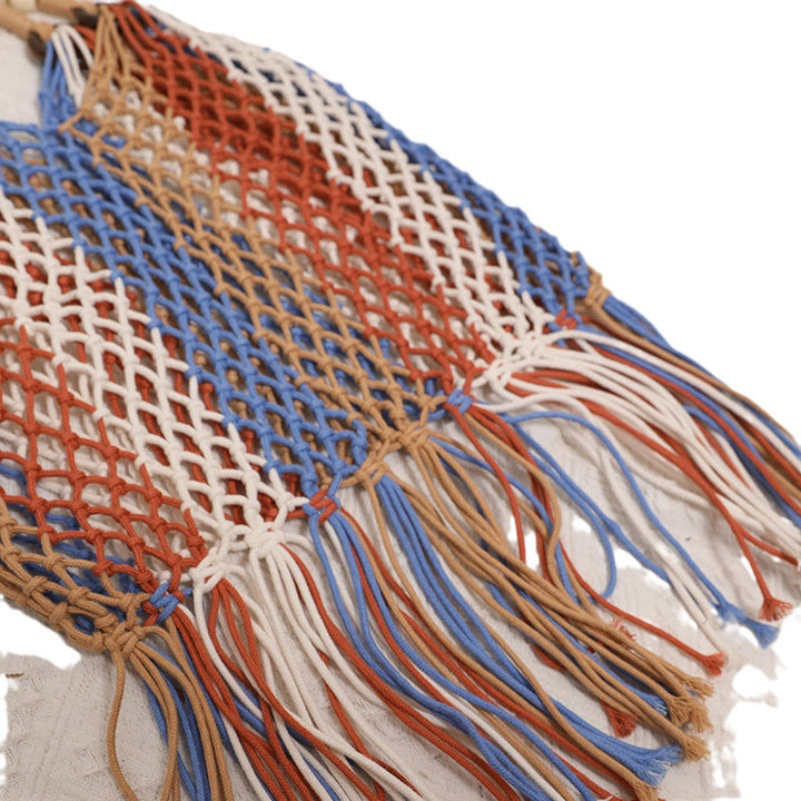 Braided tote bag with colorful fringes Kalsten