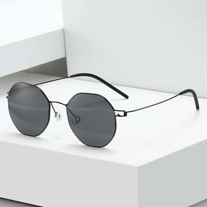 Women's geometric sunglasses with high-quality metal frame and mirrored lenses Kalsten