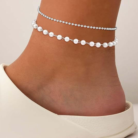 Double Strand Crystal Beaded Anklet Kalsten