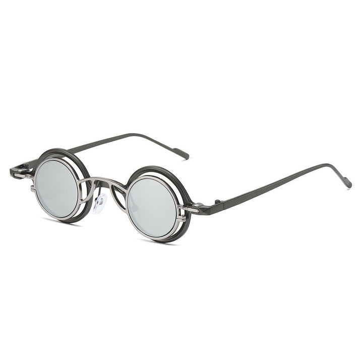 Women's Retro Round Sunglasses with Double Frame Kalsten