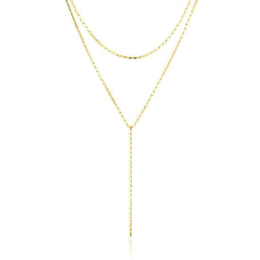 Layered Rhinestone Drop Necklace Kalsten