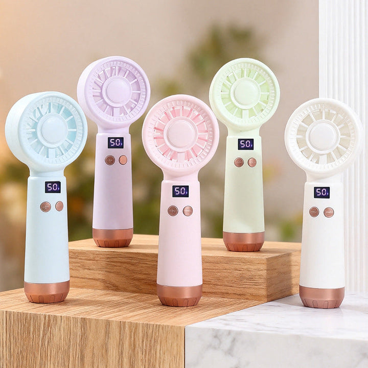 Cooling portable rechargeable bladeless handheld fan with LED speed display and USB charging Kalsten