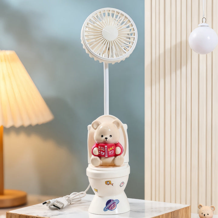 Ladies Cute Hand Fan with Plush Bear Design Kalsten