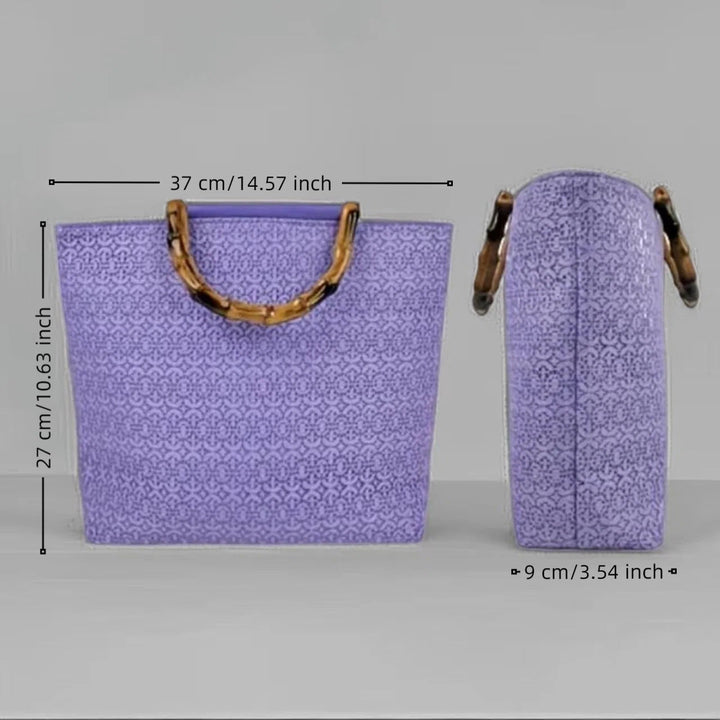 Elegant cotton bag with bamboo handles Kalsten