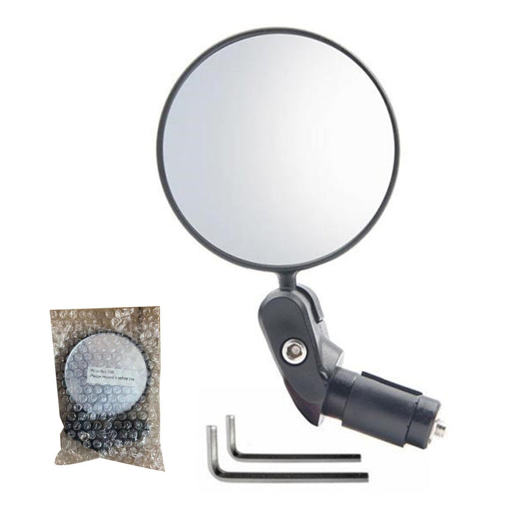 Compact Handlebar End Bike Mirror Pair with Full Rotation Swivel and Wide Angle Glass Kalsten
