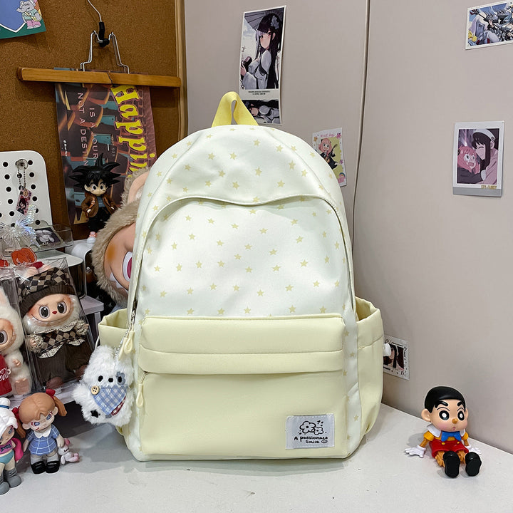Lightweight Star-Patterned School Backpack