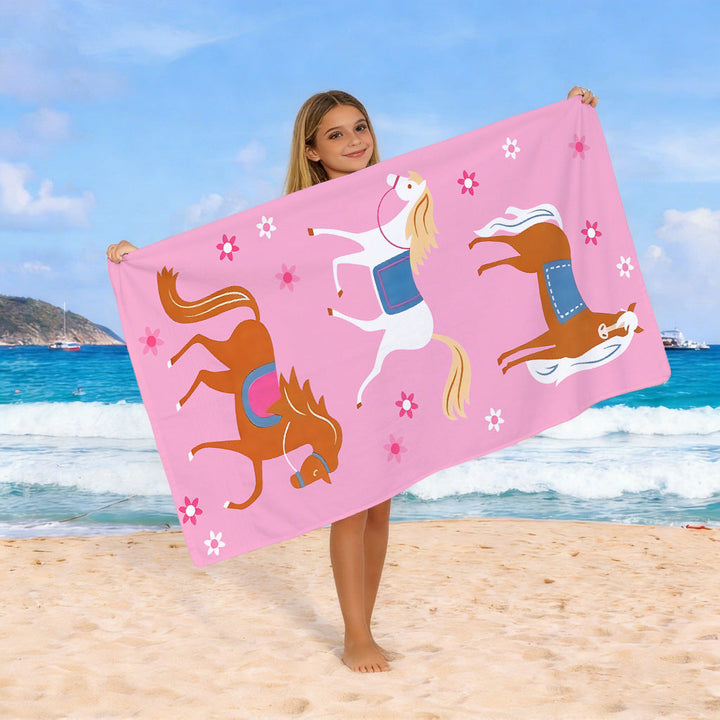 Beach towel with colorful horse motif Kalsten