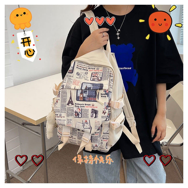 Cute Illustrated Graphic Backpack