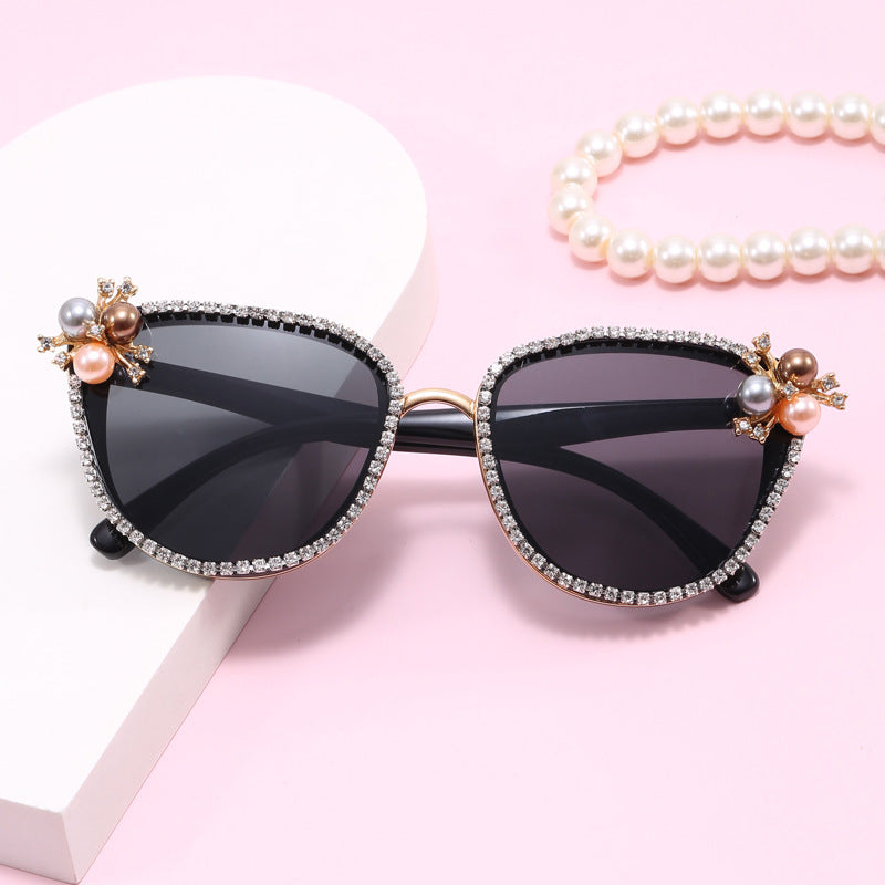 Ladies glamorous sunglasses with pearl and crystal decoration Kalsten