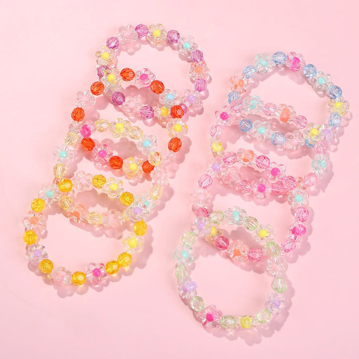 Friendship bracelet with colorful flower motifs Kalsten
