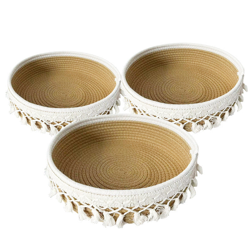 Women Decorative Storage Basket with Tassels Kalsten