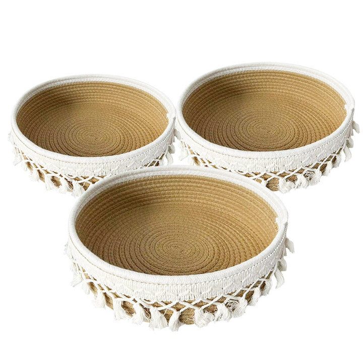 Women Decorative Storage Basket with Tassels Kalsten