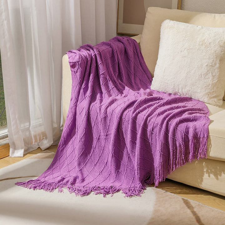 Women’s knitted blanket with textured wave pattern Kalsten