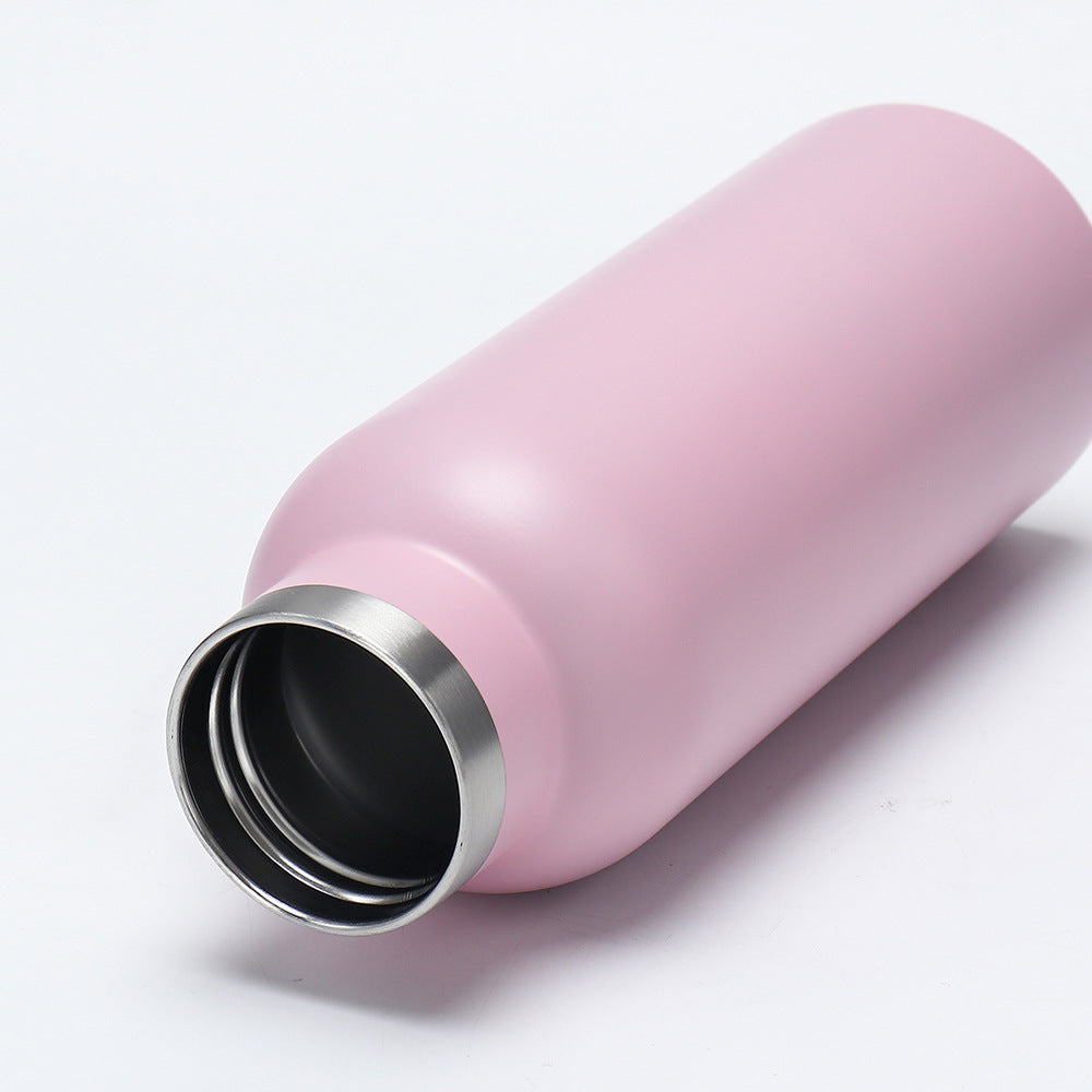 Women's insulated stainless steel drinking bottle with wooden lid Kalsten