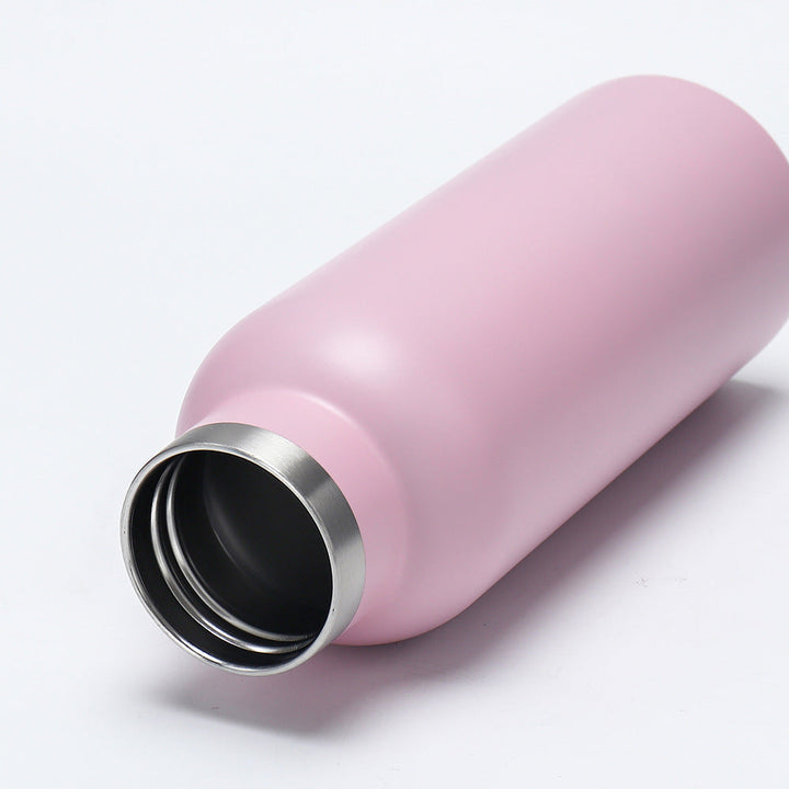 Women's insulated stainless steel drinking bottle with wooden lid Kalsten