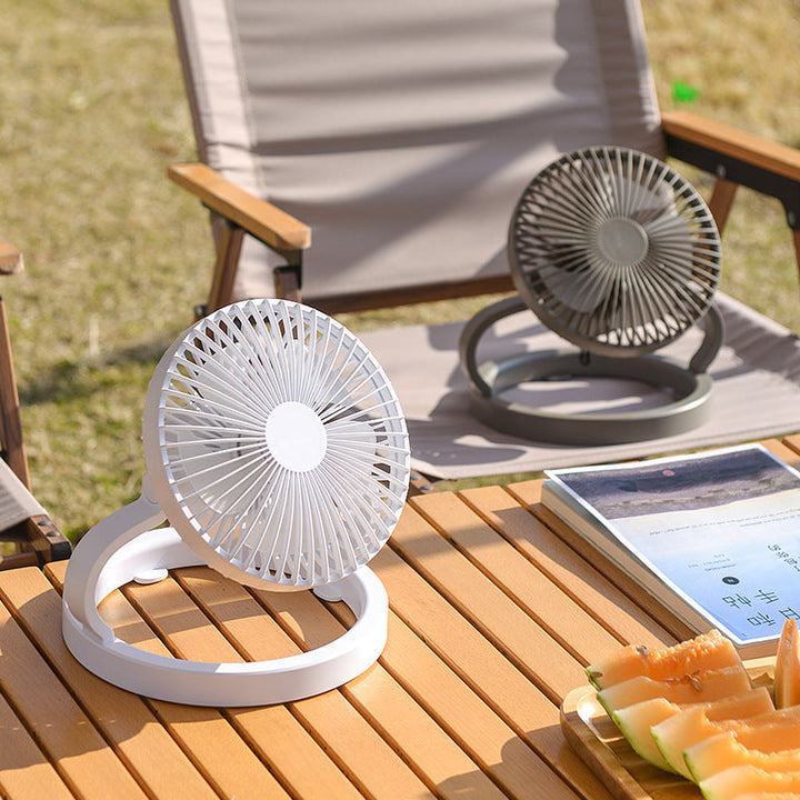 Unisex rechargeable table fan with foldable stand, adjustable angle, and silent DC motor Kalsten