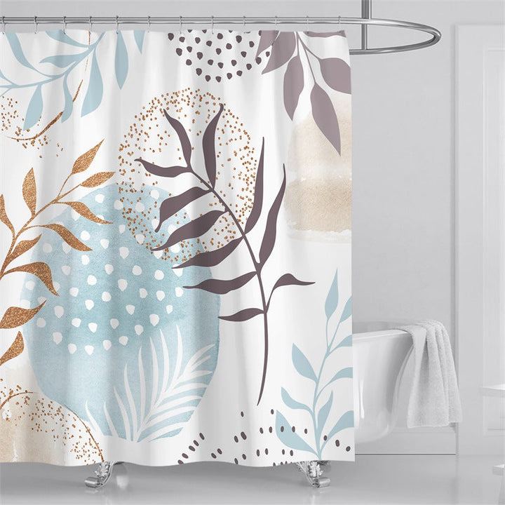Tropical Leaf Print Shower Curtain Kalsten