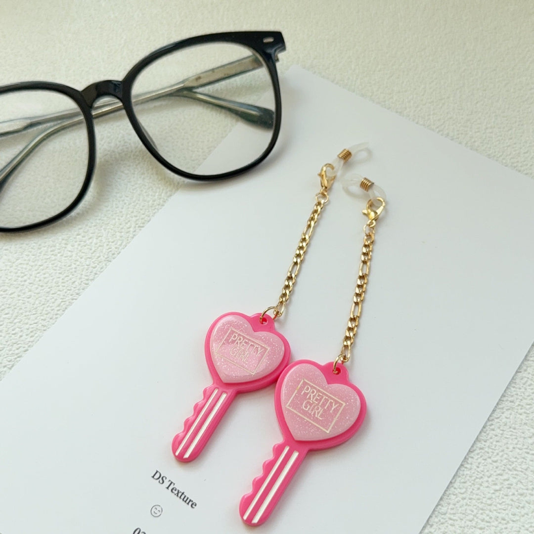 Heart-Shaped Key Dangle Earrings Kalsten