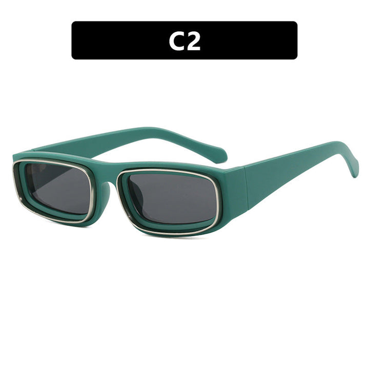 Ladies trendy rectangular sunglasses with elegant color play Kalsten