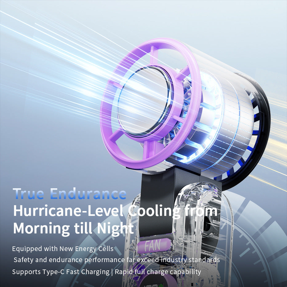 Ladies portable USB fan with integrated temperature display Kalsten