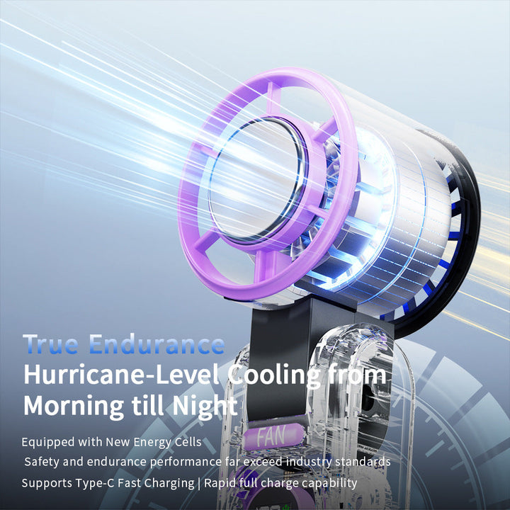 Ladies portable USB fan with integrated temperature display Kalsten