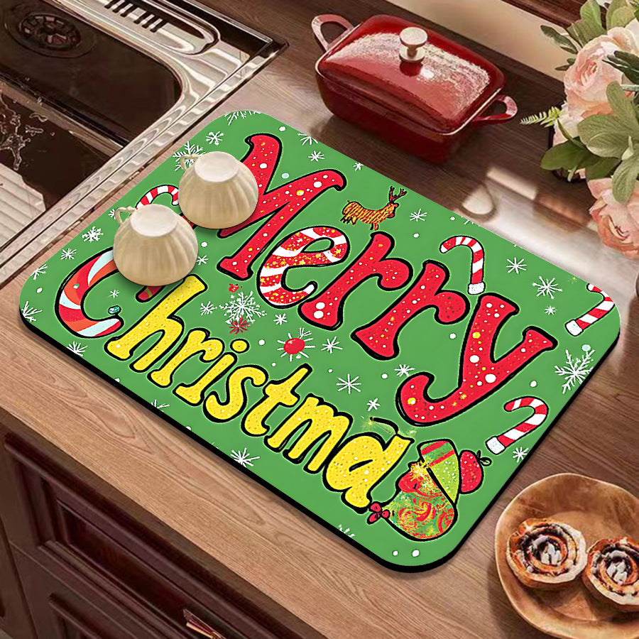 Festive Winter-Themed Kitchen Counter Mat Acalora