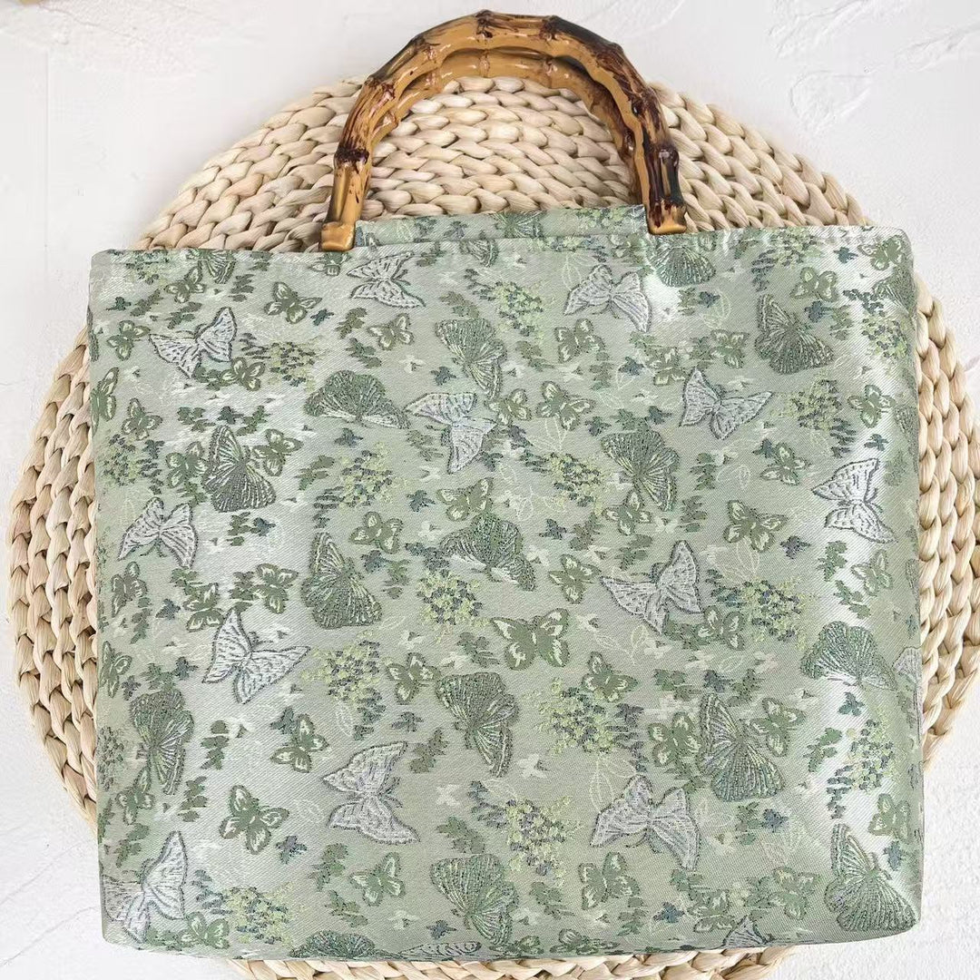 Elegant Handbag with Bamboo Handles Kalsten