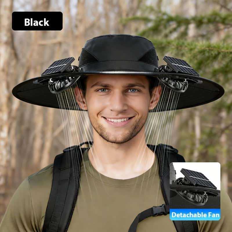 UV-Protect-Sun Hat with removable face and neck protection, integrated solar fan and breathable mesh Kalsten