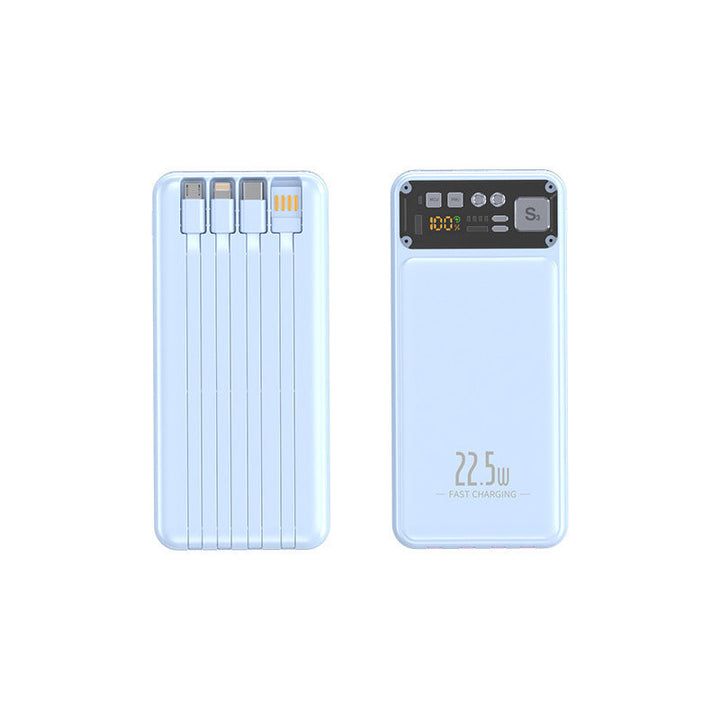 Power bank with integrated cable system and digital charging display Kalsten