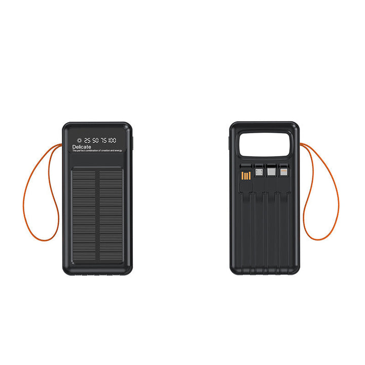 Solar Powerbank with Integrated Charging Cables and Digital Display Kalsten