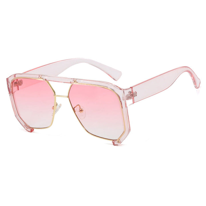 Ladies fashionable oversized sunglasses with elegant, faceted frame construction Kalsten