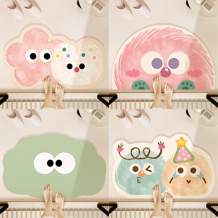 Whimsical Cartoon-Themed Bath Mat Kalsten