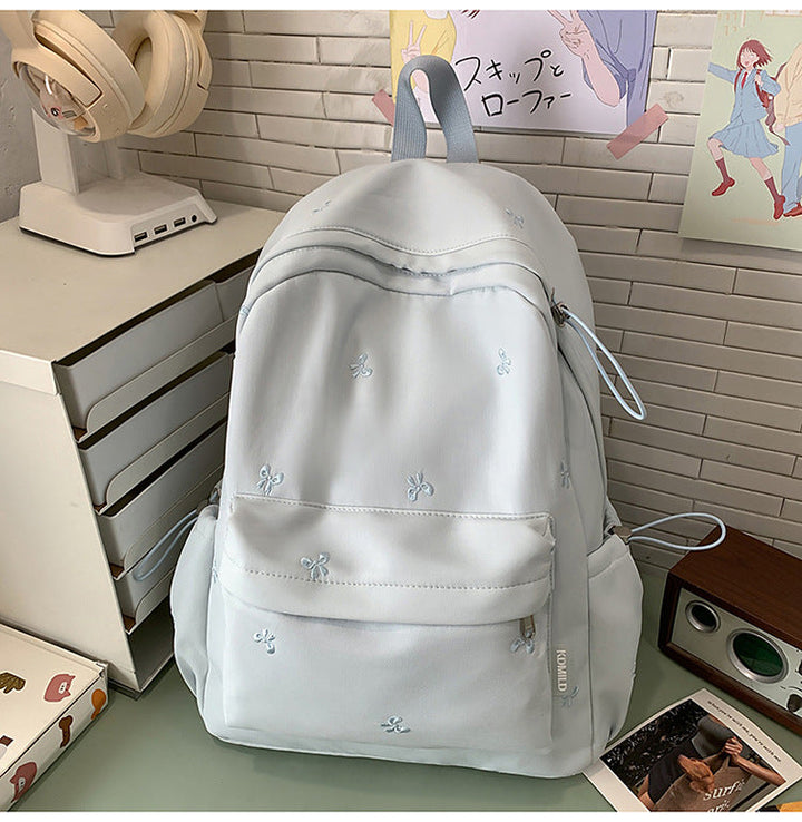 Embroidered Floral Pattern School Backpack