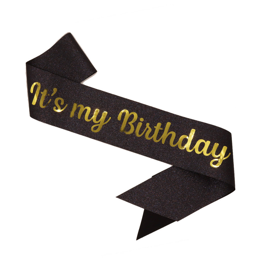 Ladies Festive Birthday Band with Glitter Design Kalsten