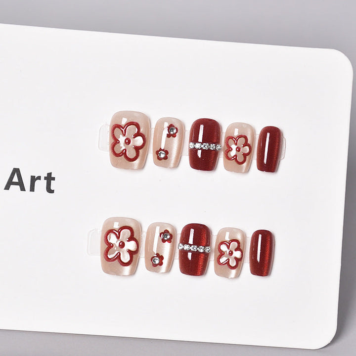 Glamorous Heart-Themed Press-On Nail Set Kalsten