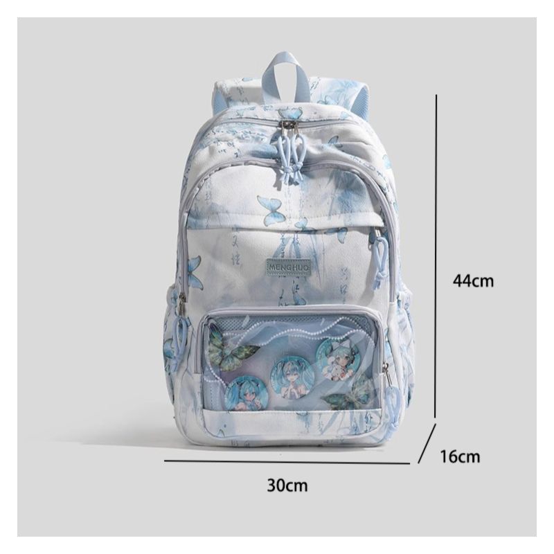 Butterfly-Printed Multi-Compartment Backpack Kalsten