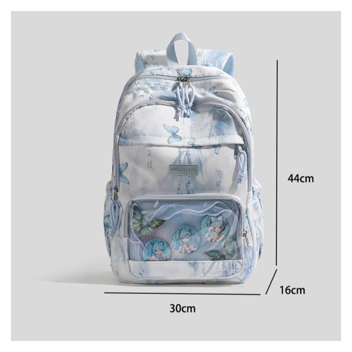 Butterfly-Printed Multi-Compartment Backpack Kalsten