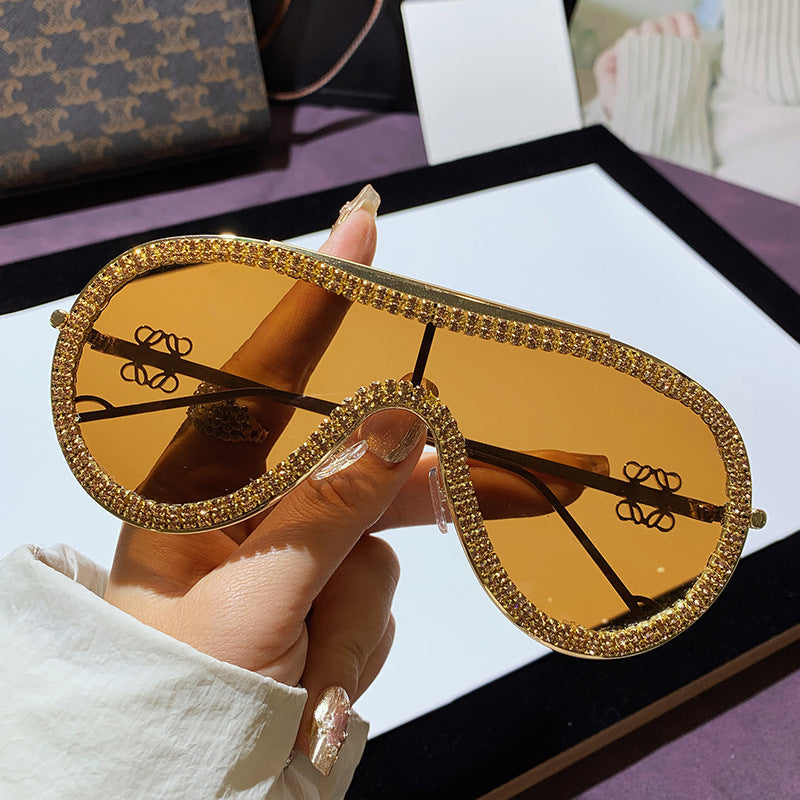 Women's Glamorous Sunglasses with Rhinestone-Embellished Frame Kalsten