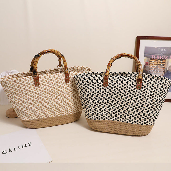 Elegant bamboo handle shopping bag Kalsten
