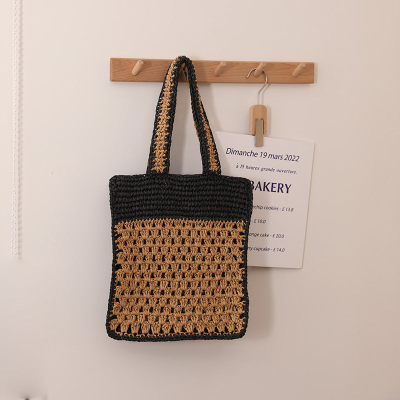 Hand-knotted tote bag in modern net design Kalsten