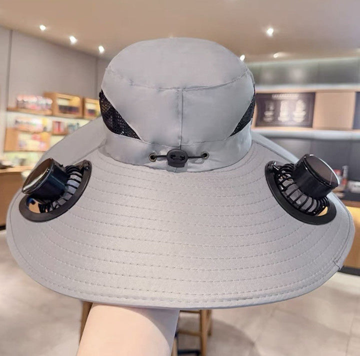 UV-Protect-Sun Hat with removable face and neck protection, integrated solar fan and breathable mesh Kalsten