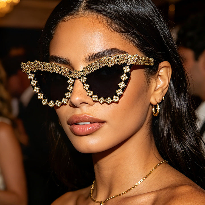Women's Designer Sunglasses with Glamorous Crystal-Embellished Frame Kalsten