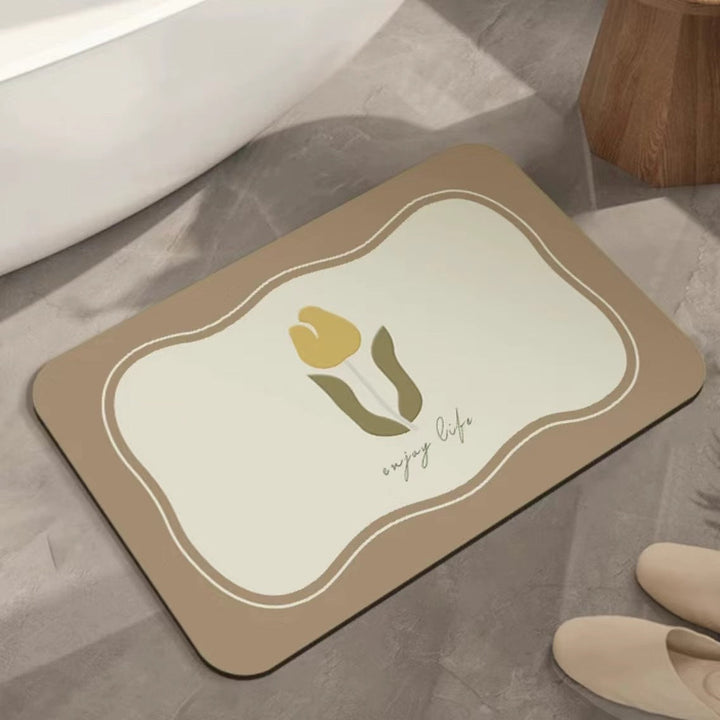 Artistic Floral Bath Mat Kalsten