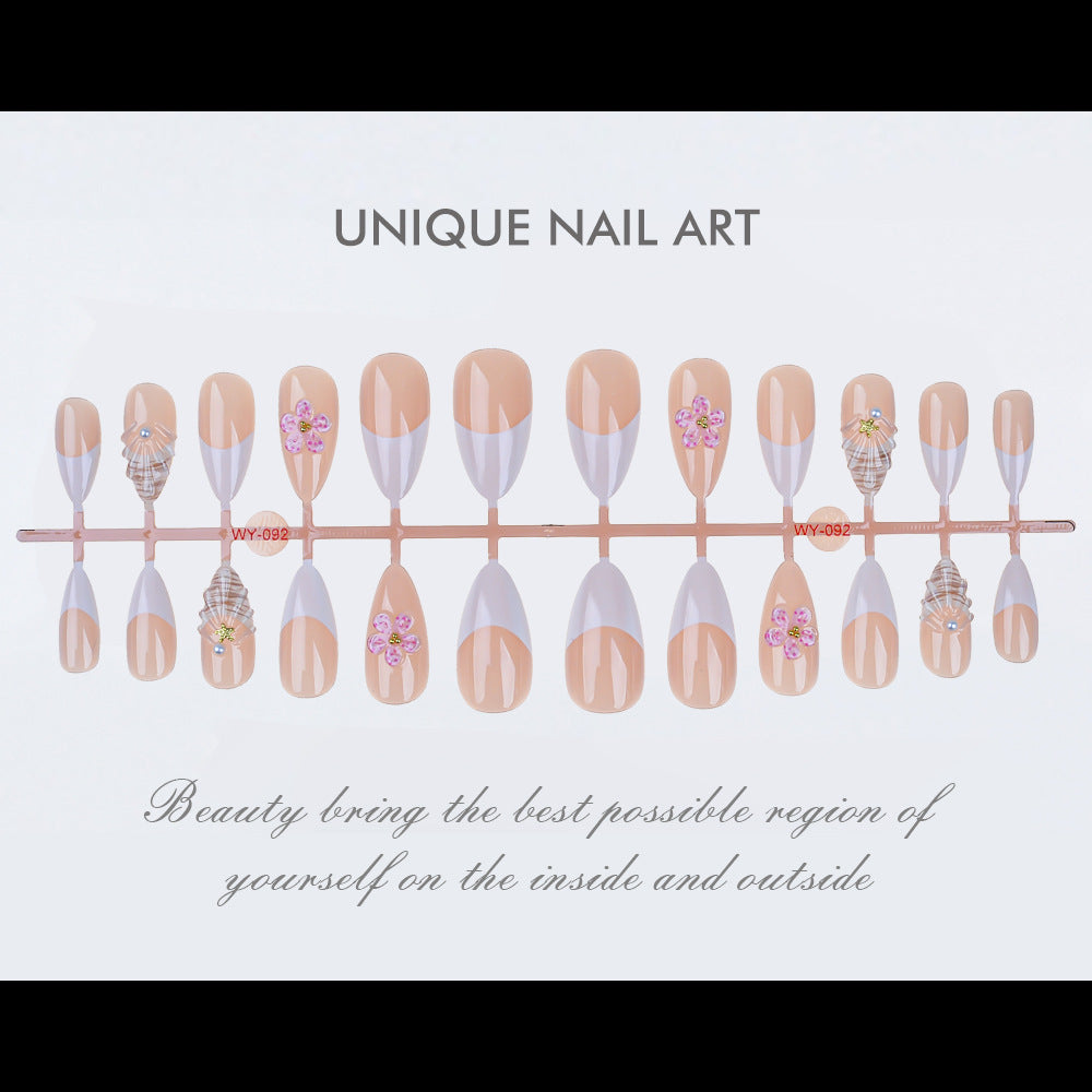 Elegant Floral Accent Press-On Nail Set Kalsten